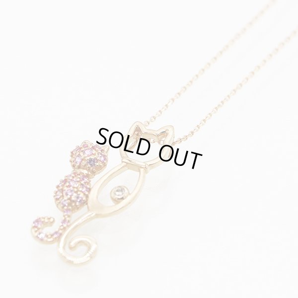 K18PG ピンクサファイアダイアイリペンダントネックレス0.32ct 0.03ct 4.70g