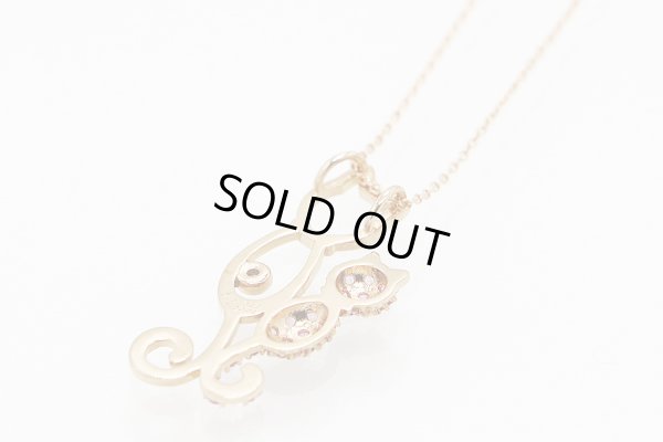 K18PG ピンクサファイアダイアイリペンダントネックレス0.32ct 0.03ct 4.70g　裏面