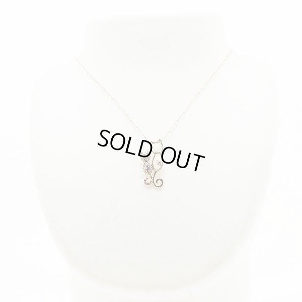 K18PG ピンクサファイアダイアイリペンダントネックレス0.32ct 0.03ct 4.70g　装着イメージ