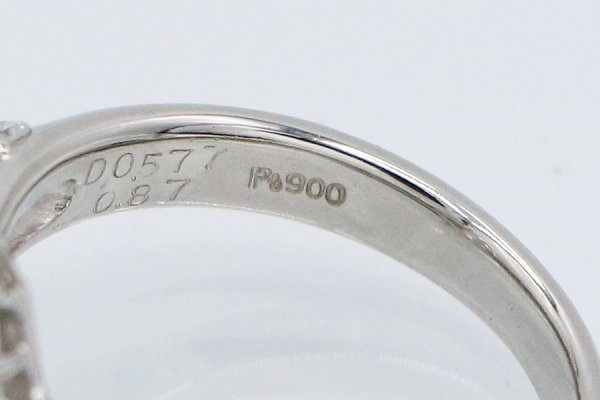 PT900 ダイアイリリング 0.577ct 0.87ct 7.60g　刻印(2)