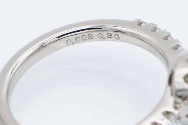 PT900 ダイアイリリング 0.503ct 0.30ct 5.80g　刻印(2)