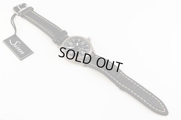 ジン 856 UTC 黒文字盤 革ベルト状態 表面