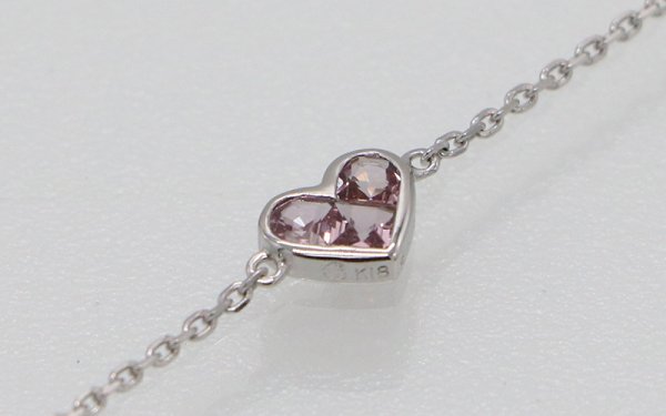 K18WG ピンクサファイアイリブレスレット 0.29ct 1.30g　サイド