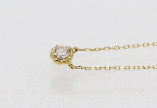 K18 ダイアイリネックレス 0.80g　サイド