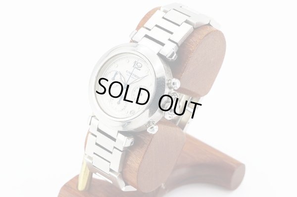 カルティエ　パシャＣ　クロノグラフ　白文字盤　サイド