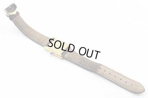 カルティエ　マストタンク　ベージュ文字盤　革ベルト状態　裏面