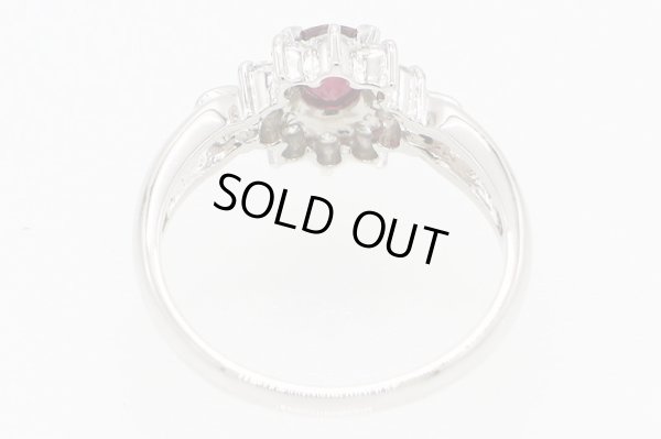 PT900 ルビーダイアイリリング 0.54ct 0.31ct 4.50g　内側