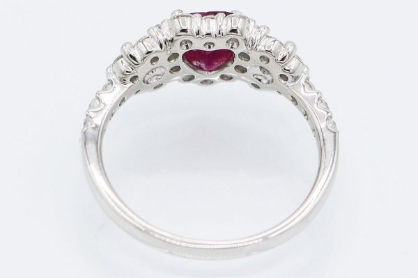 PT900 ルビーダイアイリリング 0.60ct 0.84ct 4.60g　内側