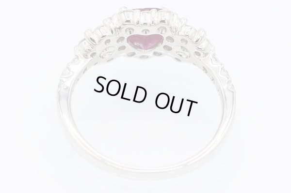 PT900 ルビーダイアイリリング 0.60ct 0.84ct 4.60g　内側