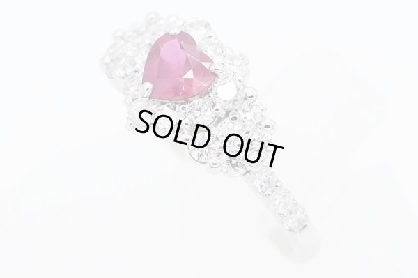 PT900 ルビーダイアイリリング 0.60ct 0.84ct 4.60g　サイド