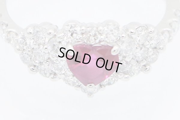 PT900 ルビーダイアイリリング 0.60ct 0.84ct 4.60g　拡大