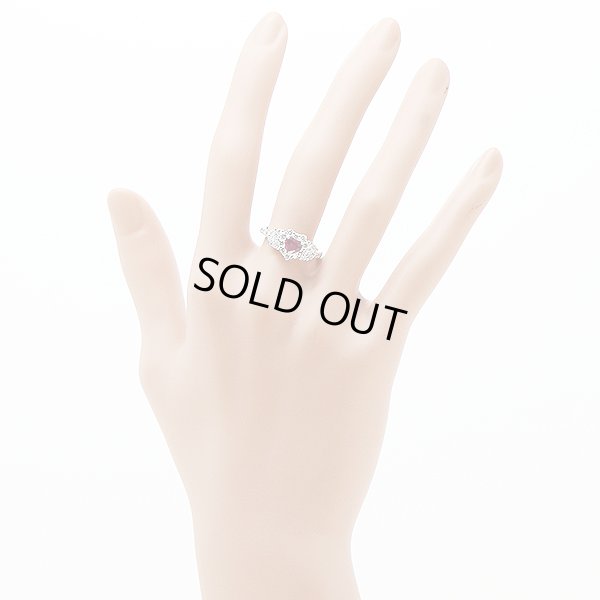 PT900 ルビーダイアイリリング 0.60ct 0.84ct 4.60g　装着イメージ