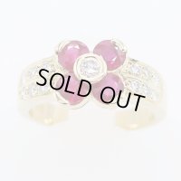 K18 ルビーダイアイリリング 1.68ct 0.40ct 6.10g