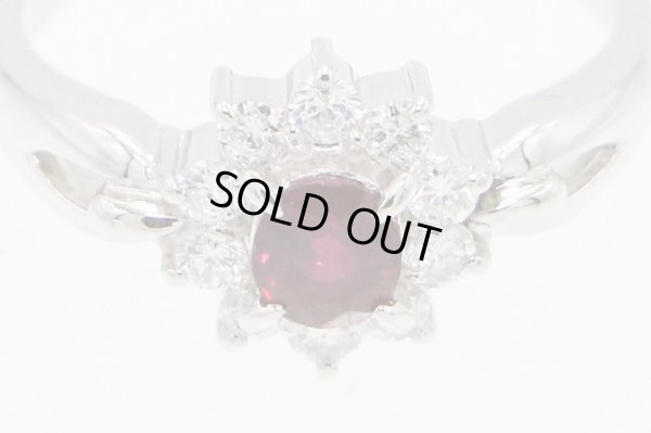 PT900 ルビーダイアイリリング 0.54ct 0.31ct 4.50g　拡大