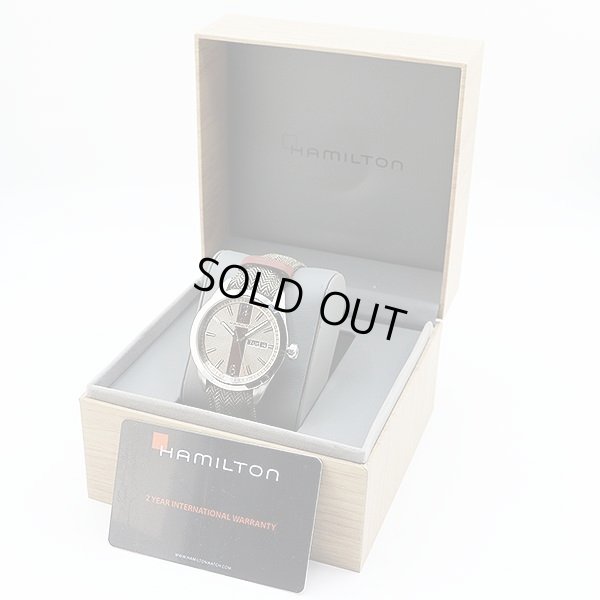 ハミルトン　ブロードウェイ　デイデイト　Ｈ４３３１１０　銀文字盤　茶ストライプ　箱・保証書