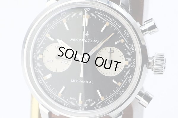 ハミルトン　アメリカンクラシック　Ｈ３８４２９０　黒文字盤　白インダイアル　表面