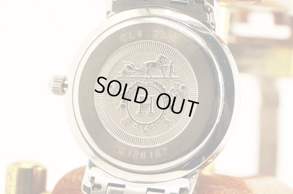 エルメス　クリッパーナクレ　ＣＬ４．２３０　ピンクシェル文字盤　Ｄベゼル　裏面拡大