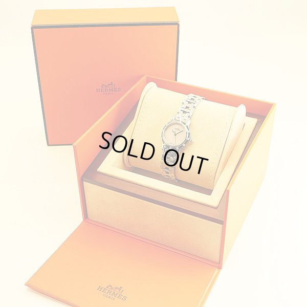 エルメス　クリッパーナクレ　ＣＬ４．２３０　ピンクシェル文字盤　Ｄベゼル　箱