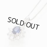 PT850/900 サファイアダイアイリペンダントネックレス 0.53ct 0.41ct 4.20g