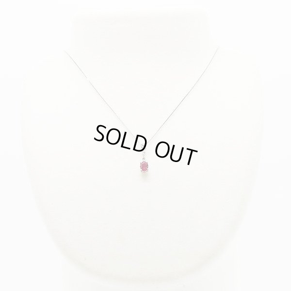 PT850/900 ルビーダイアイリペンダントネックレス 0.95ct 0.17ct 3.60g　装着イメージ