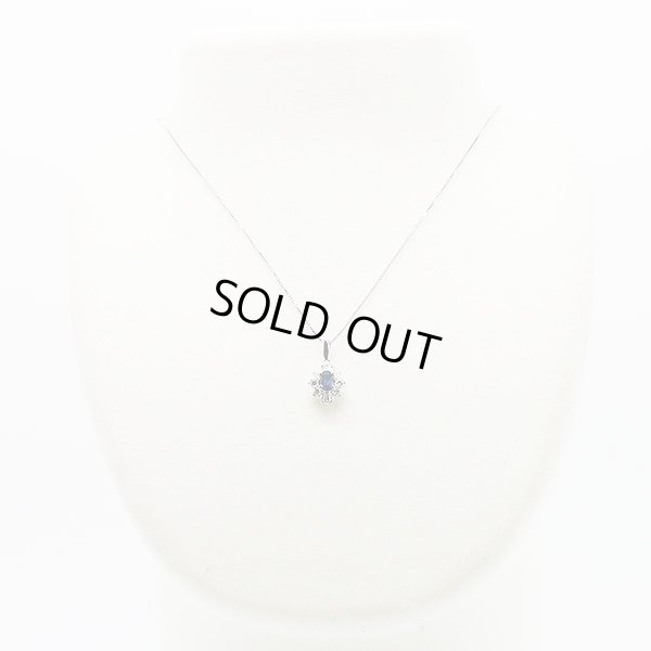 PT850/900 サファイアダイアイリペンダントネックレス 0.53ct 0.41ct 4.20g　装着イメージ