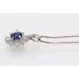 PT850/900 サファイアダイアイリペンダントネックレス 0.53ct 0.41ct 4.20g　サイド
