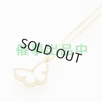 ヴァンクリーフ＆アーペル　750YG スウィート アルハンブラ パピヨン ペンダントネックレス 2.90g