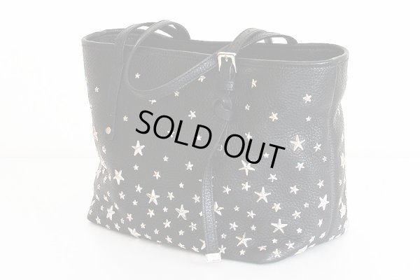 ジミーチュウ　サシャS スタッズ トートバック ブラック　サイド