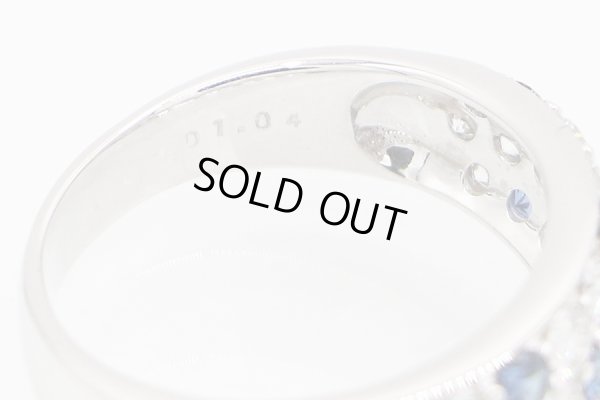 ミキモト K18WG サファイアダイアイリリング 0.65ct 1.04ct 4.30g　刻印(2)