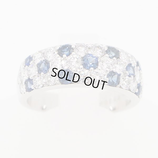ミキモト K18WG サファイアダイアイリリング 0.65ct 1.04ct 4.30g