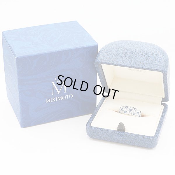 ミキモト K18WG サファイアダイアイリリング 0.65ct 1.04ct 4.30g　箱