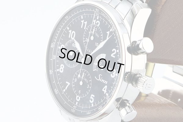 ジン　９５６　クロノグラフ　黒文字盤　サイド拡大