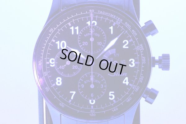 ジン　９５６　クロノグラフ　黒文字盤　ライト