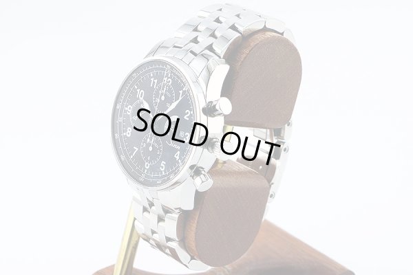 ジン　９５６　クロノグラフ　黒文字盤　サイド