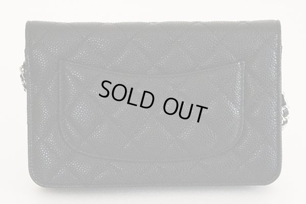 シャネル　チェーンウォレット AP0250 ブラック／SIV金具　裏面