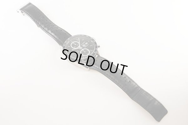 タグホイヤー　ニューカレラ　ＣＶ２０１０－４　黒文字盤　Ｆ・Ｍ・ファッジオ限定　革ベルト状態　表面