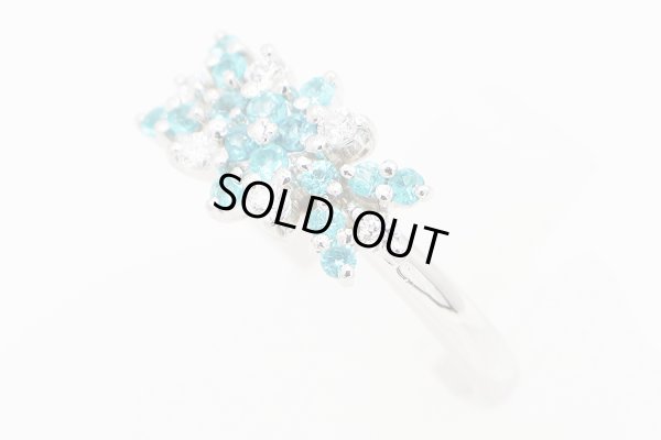 タサキ　PT900 トルマリンダイアイリリング 0.14ct 5.20g　サイド