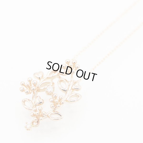 タサキ　K18PG ダイアイリペンダントネックレス 0.02ct 4.10g