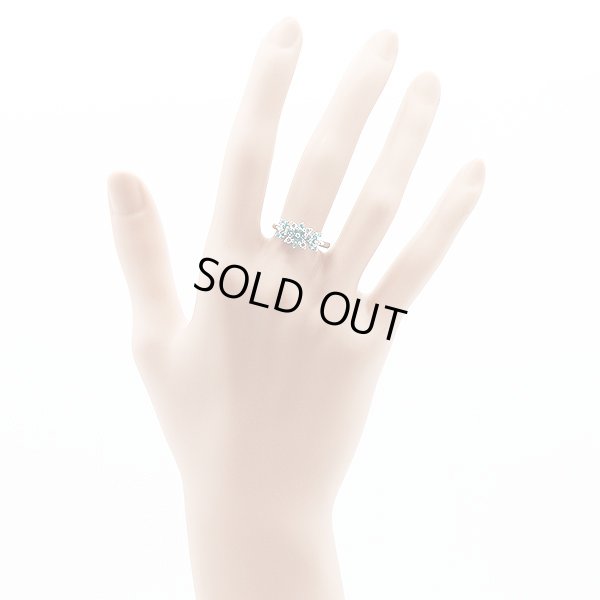 タサキ　PT900 トルマリンダイアイリリング 0.14ct 5.20g　装着イメージ