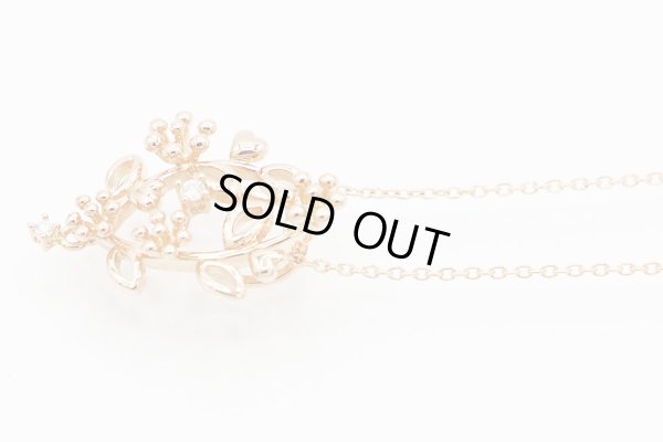 タサキ　K18PG ダイアイリペンダントネックレス 0.02ct 4.10g　サイド