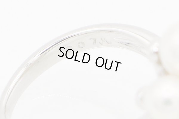 タサキ　PT900 パールダイアイリリング 0.07ct 8.60g　刻印