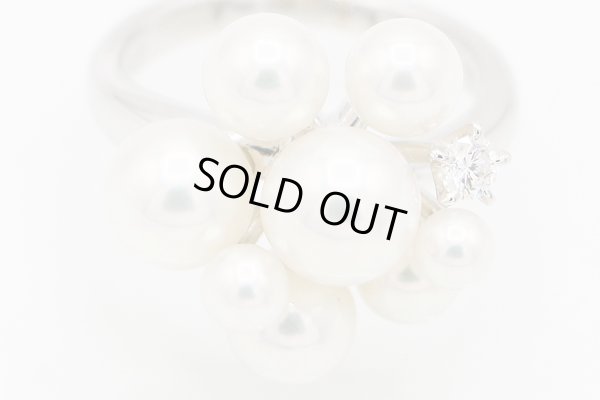 タサキ　PT900 パールダイアイリリング 0.07ct 8.60g　拡大