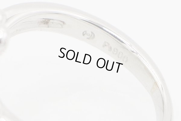 タサキ　PT900 パールダイアイリリング 0.07ct 8.60g　刻印(2)