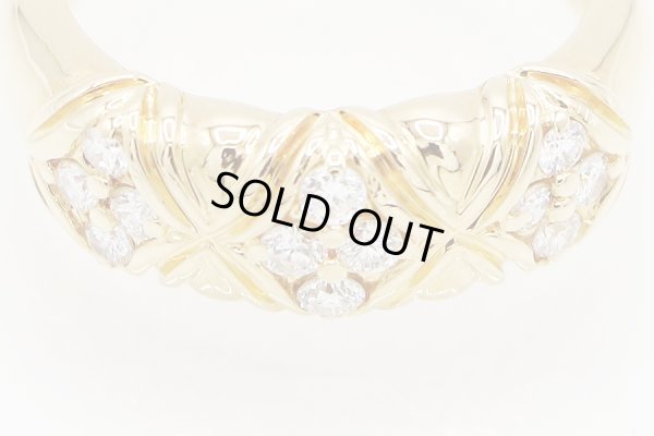 セイコージュエリー　K18 ダイアイリリング 0.35ct 6.40g　拡大