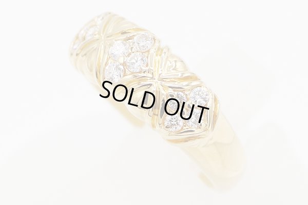 セイコージュエリー　K18 ダイアイリリング 0.35ct 6.40g　サイド