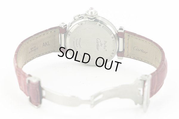 カルティエ　パシャＣ　メリディアン　２３７７　ピンクシェル文字盤　革ベルト