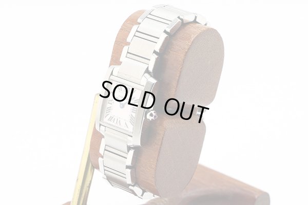 カルティエ　タンクフランセーズＳＭ　２３８４　ピンクシェル文字盤　サイド