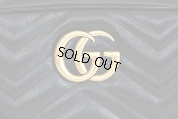 グッチ　GGマーモント　キルティング スモール　ショルダーバック　447632 204991 ブラック　表面拡大