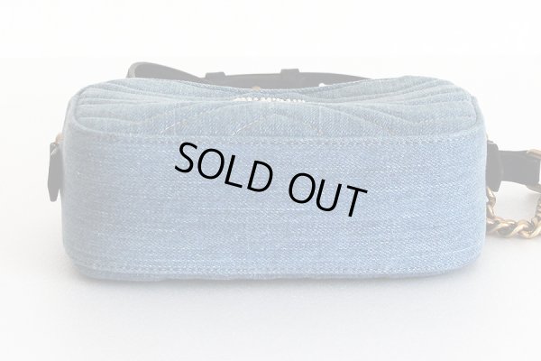 グッチ GGマーモント パールショルダーバック 477895 213317 ブルー 底