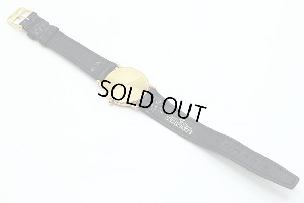 ロンジン　６９７４　Ｎ１４２　青シェル文字盤　革ベルト状態　裏面